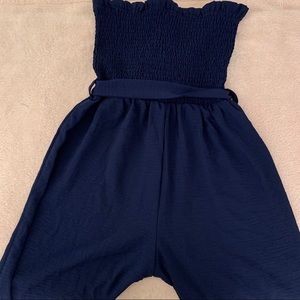 NAVY BLUE STRAPLESS JUMPSUIT
